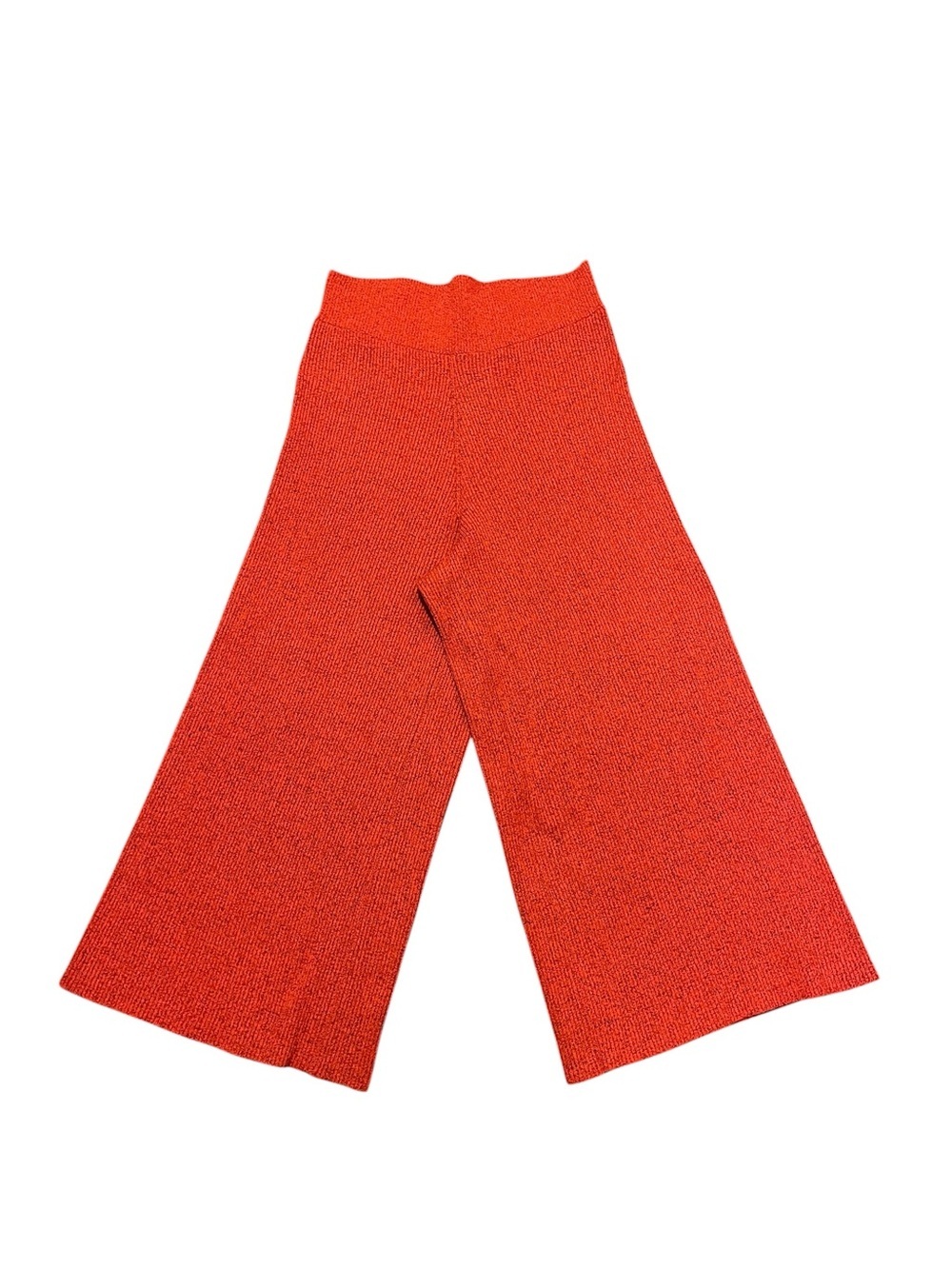 Nanushka Ribbed Knit Cropped Wide Leg Pants